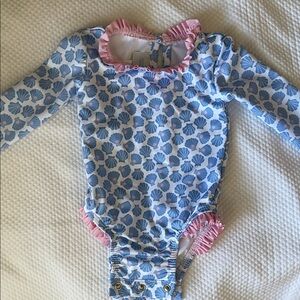 Precious blue and Pink Seashell Patterned Baby Bodysuit
